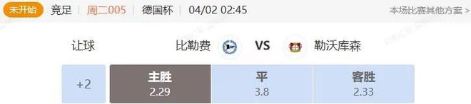 德英賽事解析：比勒費VS勒沃庫森，諾丁漢VS曼聯(lián)串關分析