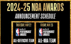 NBA凌晨揭曉最佳防守陣容，次日早7點公布最佳陣容。